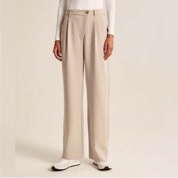 abercrombie & fitch sloane wide leg crossover trousers - Picture 2 of 8